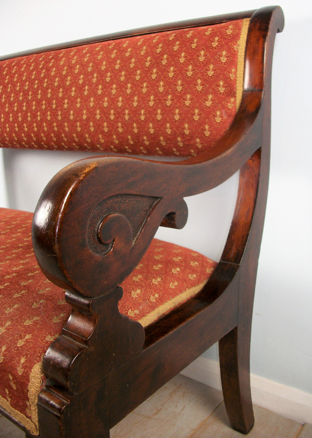 Victorian Walnut Window Seat Hall Bench